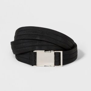 Wild Fable Black nylon belt w/ silver buckle l/xl